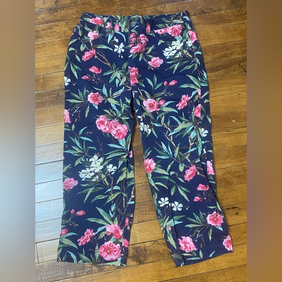Vintage Ralph Lauren Floral Cropped Cotton Pant Size 6 - Picture 1 of 8